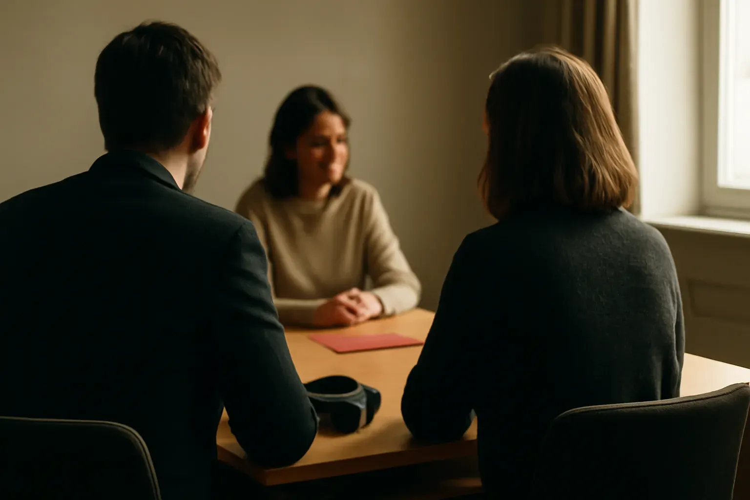 A small meeting from behind